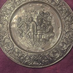 Vintage Brass Plate Pilgrim Pub Made In England Handable