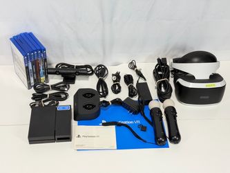 #665 Sony PlayStation VR Headset Bundle w/ Camera / 2 Move Contollers / 6 Games