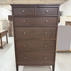 Tall Brown 6 Drawer Dresser