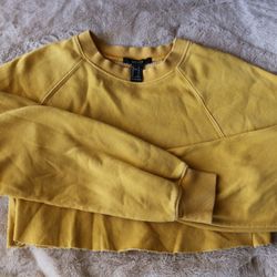 Forever 21 Yellow cropped sweatshirt 