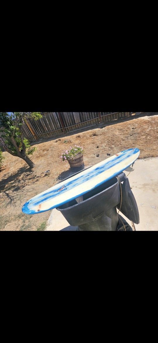 vintage rare 5' 7" El Chivo surfboard body board with leash and fins