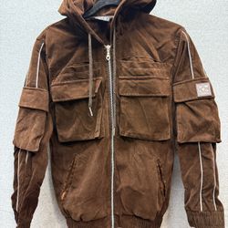 HWLD Hunna Brown Zip Lore Jacket Size XS Chocolate Streetwear