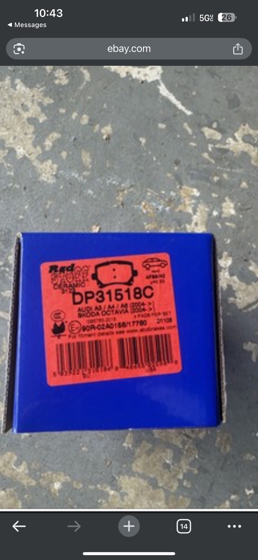 BRAND NEW! EBC RedStuff Ceramic Rear Break Pads fit 2004+ Audi A3/A4/A6