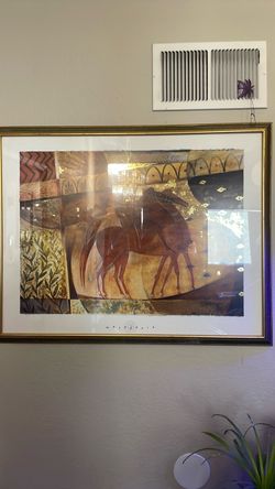 Framed Art Print with Horse and Figure