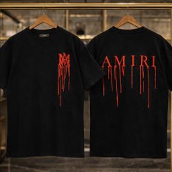 Amiri black tshirt red Drip medium to XXL 💥3for$100
