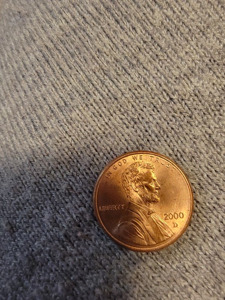 Rare 2000 D PENNY with Close AM Error.