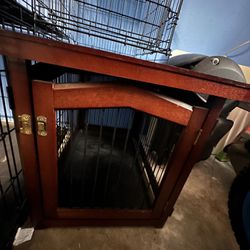 Wooden Dog crate and gate