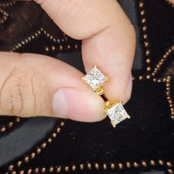 S925 Moissanite Earrings 14k Gold Plated