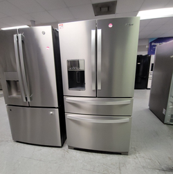 Whirlpool 4‑Door French Door Fridge – Stainless, Water Dispenser