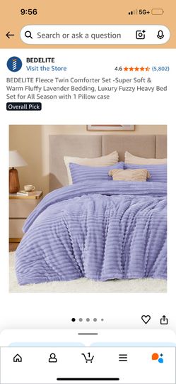 Brand New Lavender Fuzzy Twin Comforter Set, Super Soft & Cozy