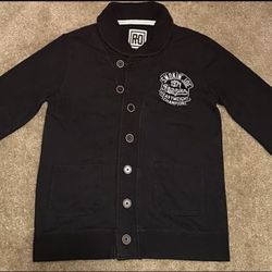 Roots Of Fighting Smoking Joe Frazier Shawl Neck Button Sweater 