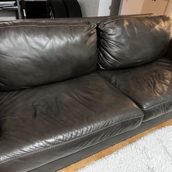 Brown Leather Loveseat – $200 
