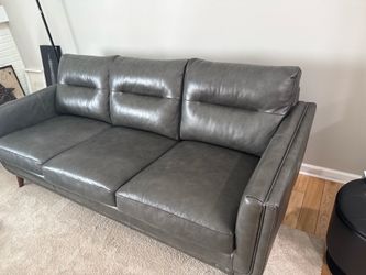 Leather couch grey