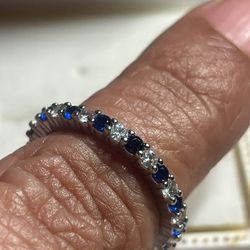 Blue Sapphire Blue Eternity Ring Size 6