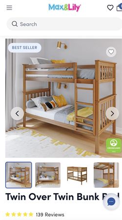 Max & Lily Twin on Twin Bunk Beds (or 2 singles)