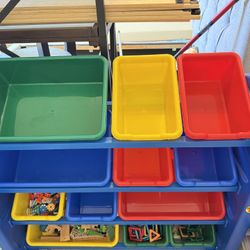 4-Tier Toy Storage Organizer for Kids, Blue 