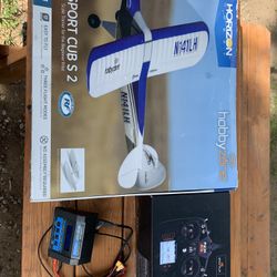 Sport Cub S2 Plane With Extra Batteries And Spectrum NX 6 Remote
