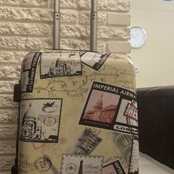BOVANO paris print on luggage 23"x15"x9" carry on suitcase