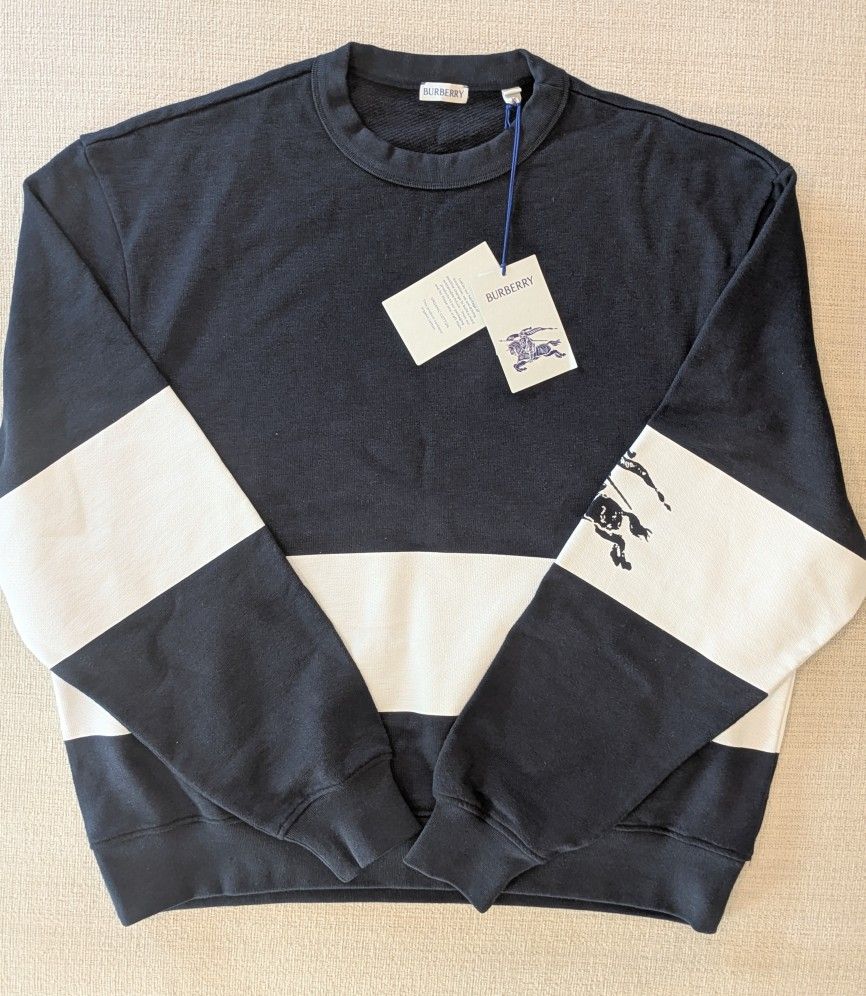 Burberry - Oversized Striped Cotton-Blue Sweatshirt - Size XL