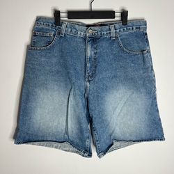 Vintage Y2K Quiksilver Denim Jean Shorts Mens 36 Blue Surf Skate Baggy Jorts