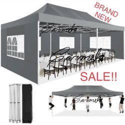 10x20 EZ Pop Up Canopy Tent Party Tent Outdoor Event Protable Instant Shelter Tent Gazebo with Removable Sidewalls and Carry Bag 