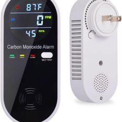 Carbon Monoxide Detector Plug in Wall, WESHLGD Portable Carbon Monoxide Detector for Travel, 3-in-1 CO Detector for Home and Travel Camping(CO Gas Met