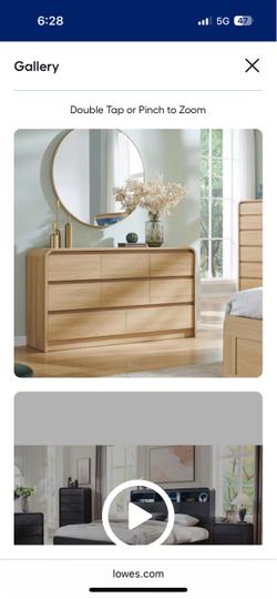DecorUHome 8-Drawer 55-in W Standard dresser Curved Profile Design