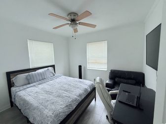 Queen bed frame and mattress