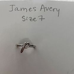 James Avery initial Ring - Size 7