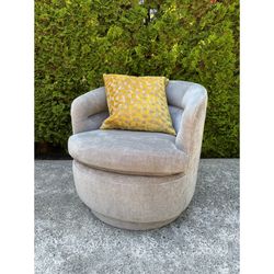 West Elm Swivel Barrel Chair 