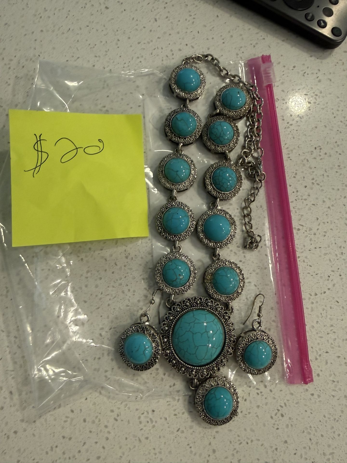 Woman Necklace With Earrings