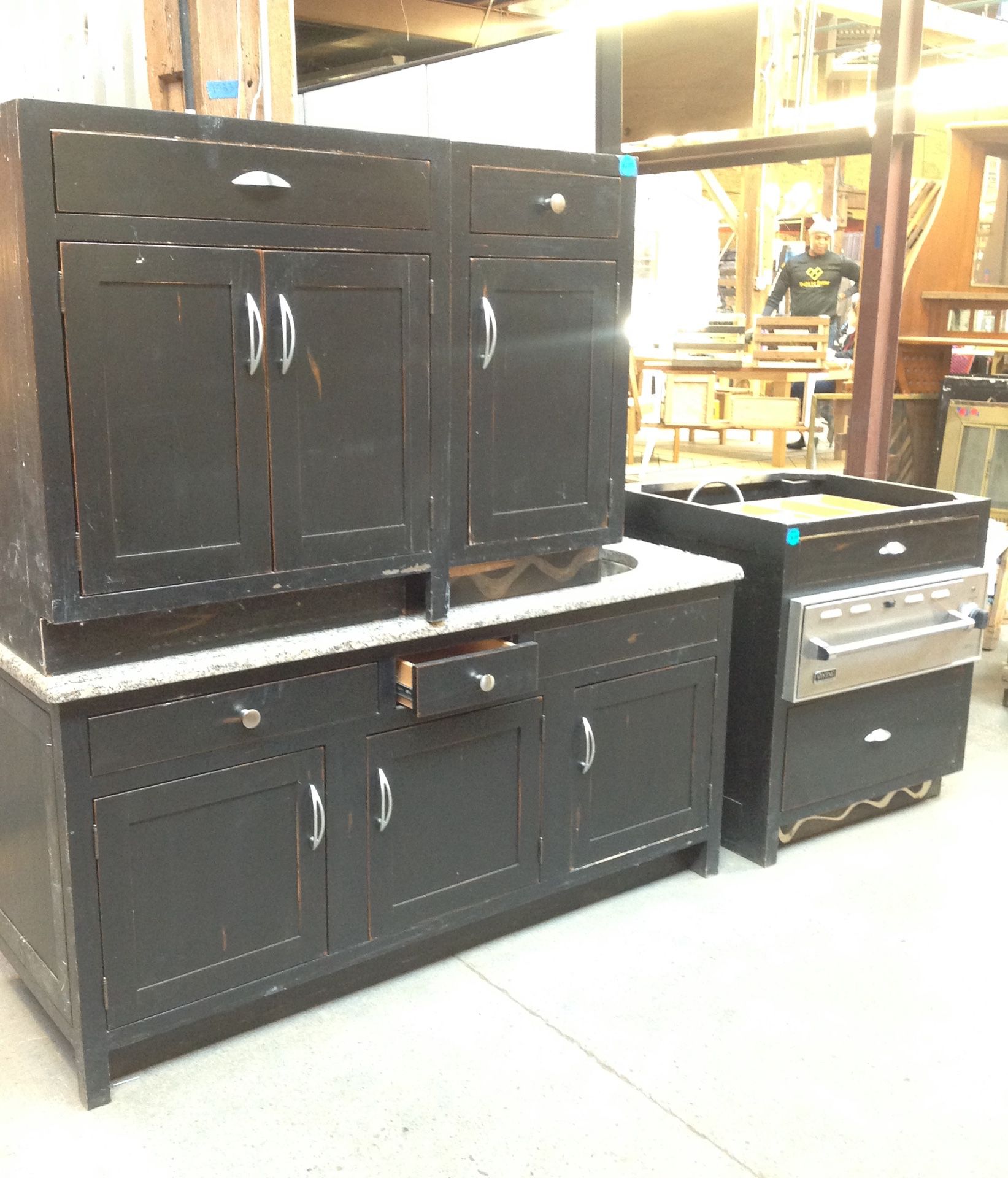Kitchen Island Cabinet with Prep Sink and Viking warming oven (pricing separately)