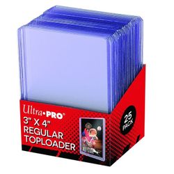 One (1) Qty - Ultra Pro 3" X 4" Clear Regular Toploader 25ct Top Loaders for Cards Baseball Card Protectors Hard Plastic Sleeves