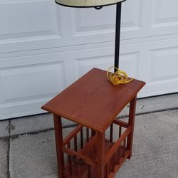 Side Table With Built in Lamp
