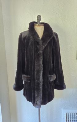 Black Sheared Mink Fur Coat Reversible Size S NO OFFERS 