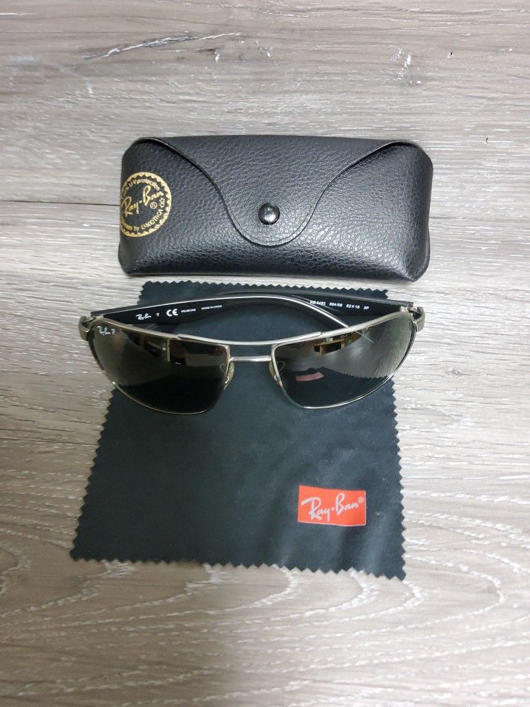 Ray Ban Rb3492 004/58 Gunmetal Green Polirized Sunglasses