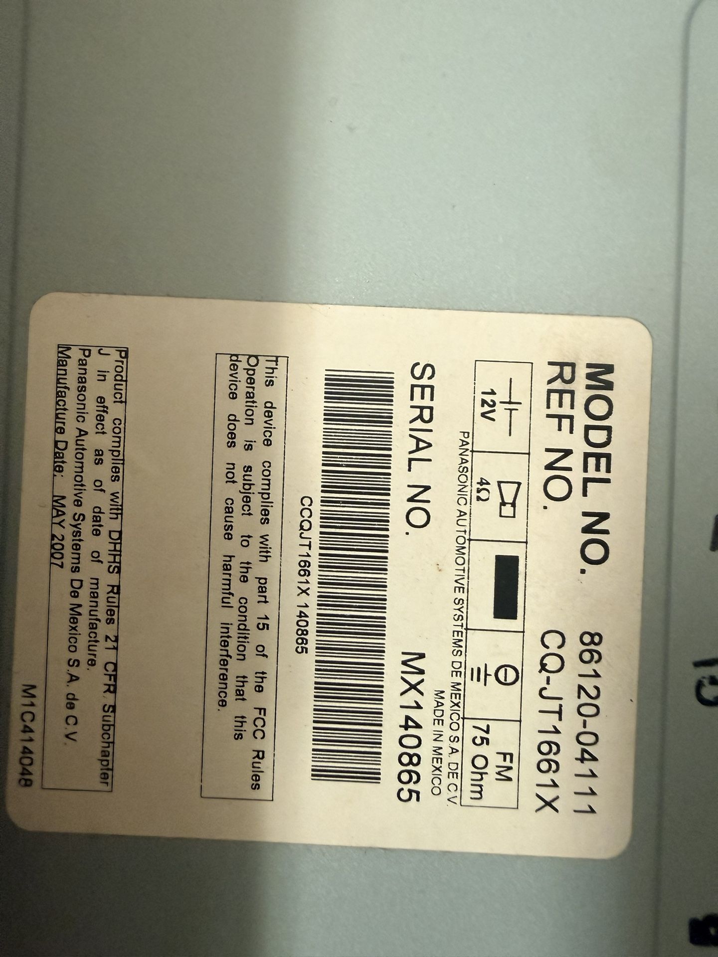 Toyota Tacoma Radio 