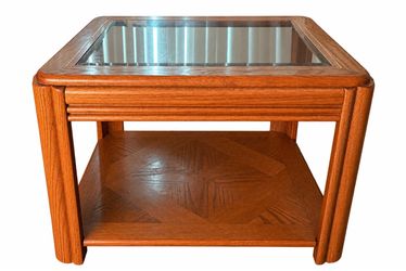 Glass topped coffee table
