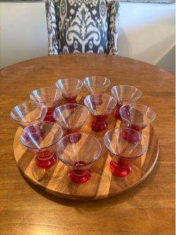 Crate and Barrel red martini/other glasses