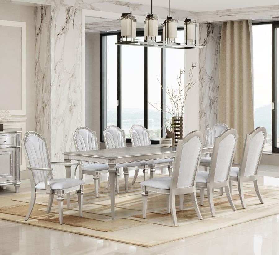 New 6-Piece Quality Dining Set With Table And 6 Chairs Expandable With Leaf