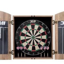 Deluxe Dartboard Cabinet Set. Dartboard And Darts Included 