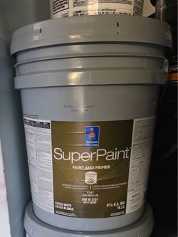 5-gallon pail of white paint