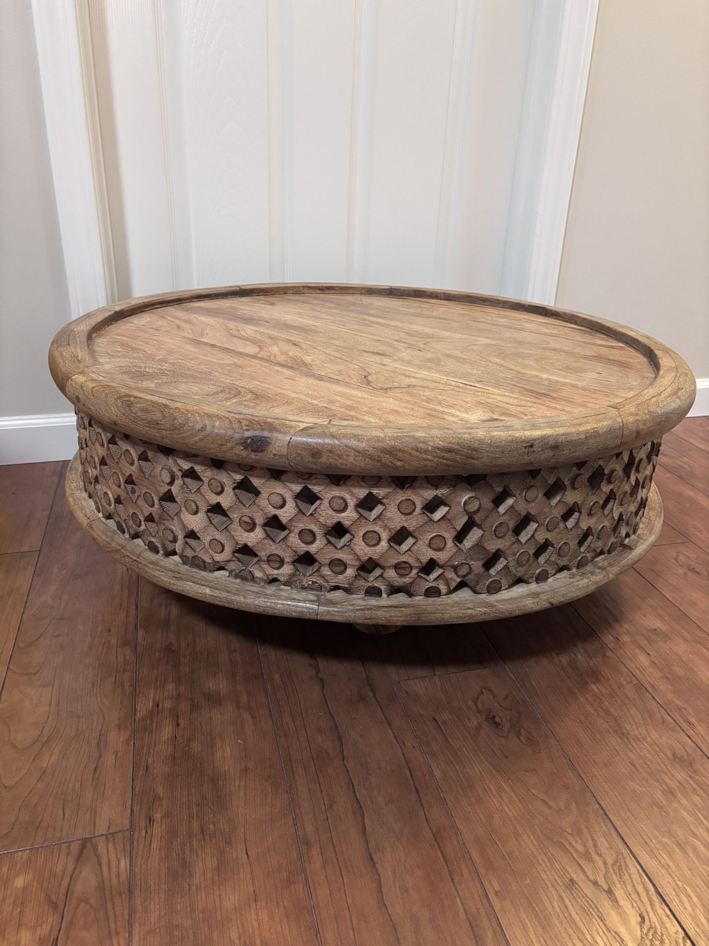 West Elm Carved Mango Wood Coffee Table