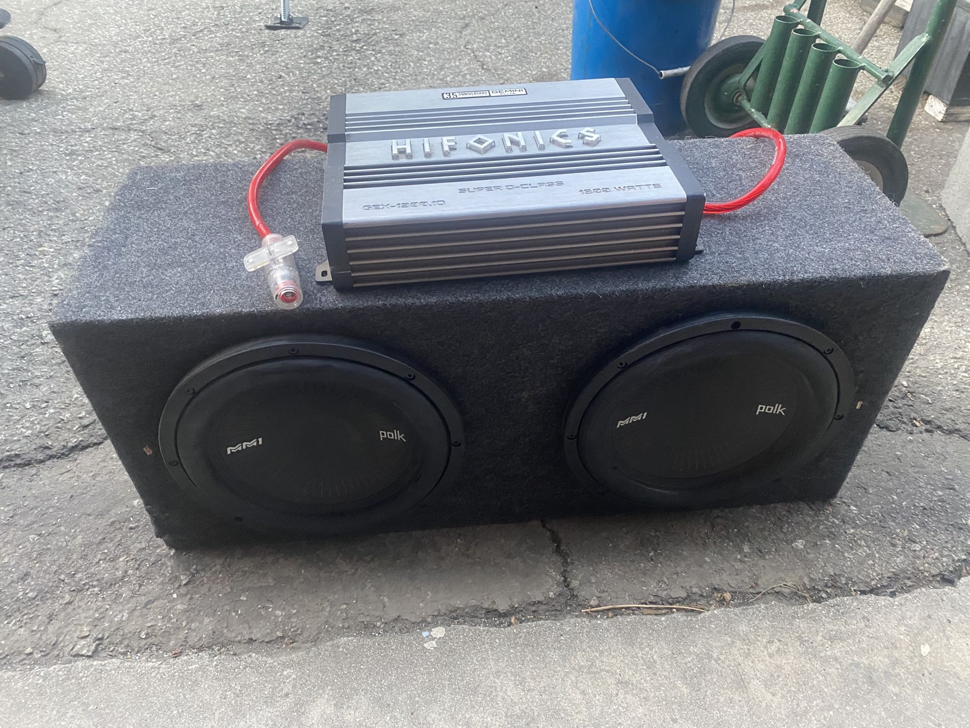 2 10 Inch Polk Audio Sub And 1300 Watts Hifonics Amp