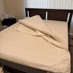 Queen Bed Frame, Mattress, Mattress Topper