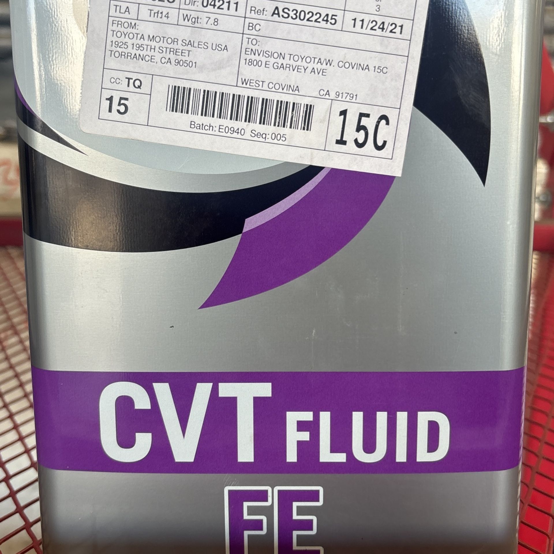 Toyota CVT FE fluid