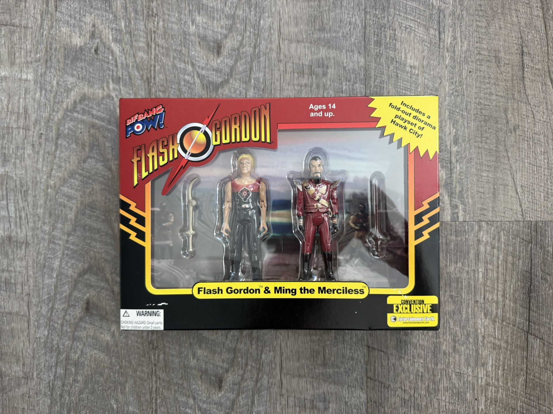 In Hand, Brand New, Never Opened, Factory Sealed 2015 - Bif Bang Pow - Flash Gordon & Ming the Merciless Action Figures 2 Pack - SDCC Exclusive #712 o