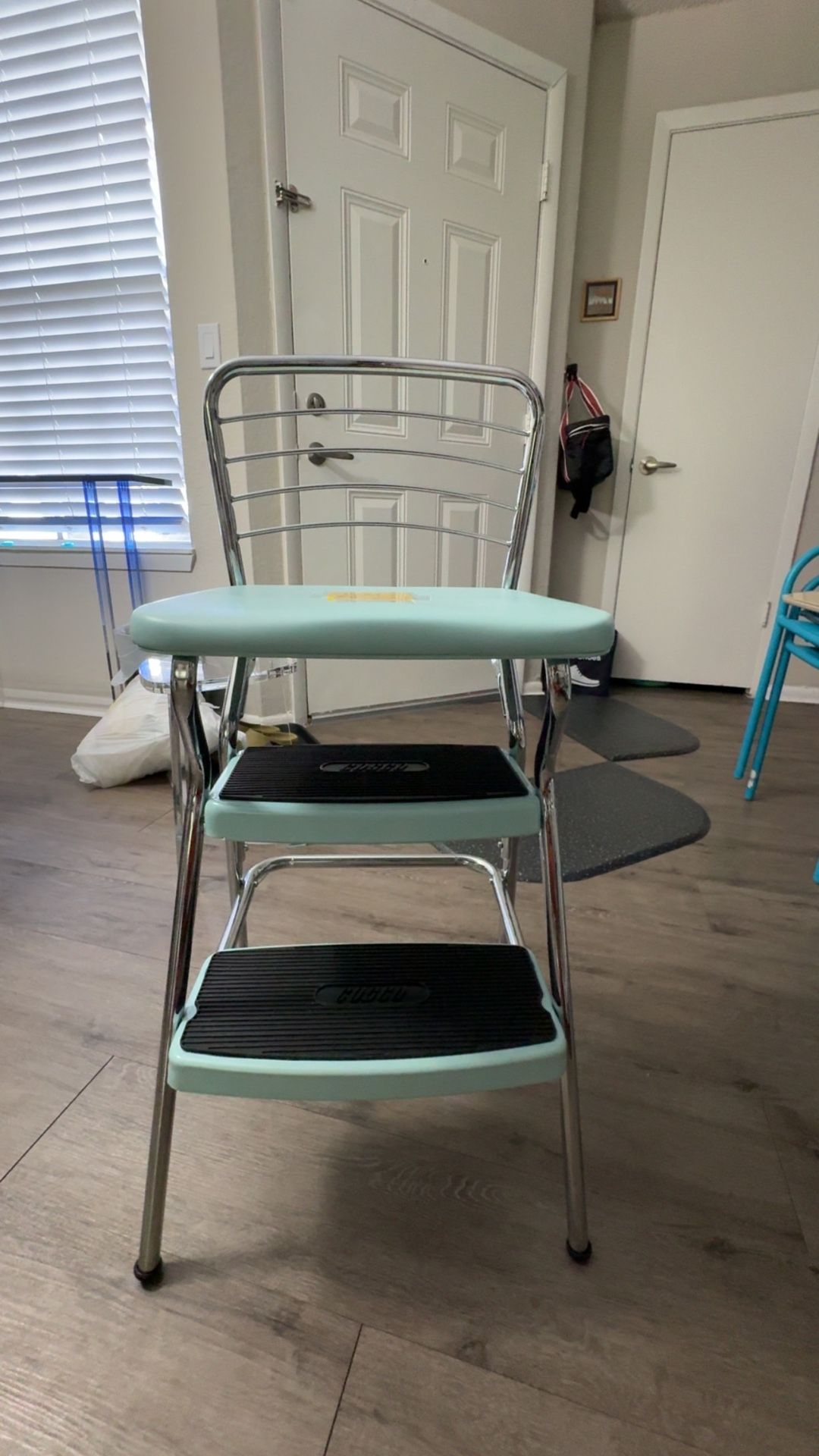 Retro Chair + Step Stool with Flip-Up Seat