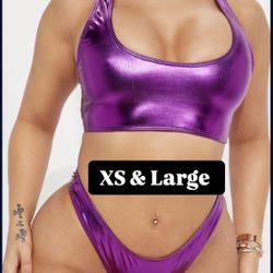 Metallic Purple Bathing Suits 