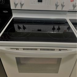 Ge glasstop stove white 